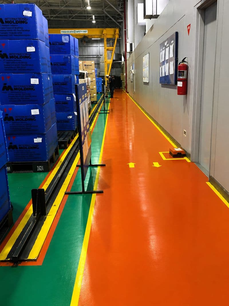Marked logistics aisles